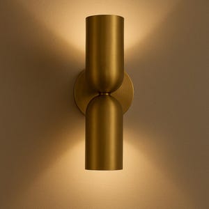 Double Solid Brass Wall Sconce Light, Modern Brass Wall Lamp, Mid Century Wall Light Sconce, Bathroom Vanity Lights, Mirror Sconce