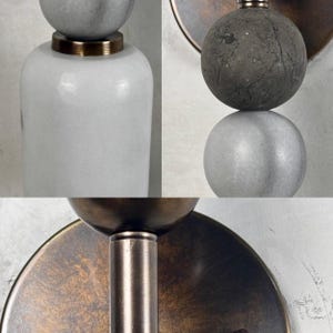 Handgjord vägglampa i alabaster, mässingslampa i mitten av århundradet med alabasterskärm, sänglampa; Sakhawy vägglampa bild 14