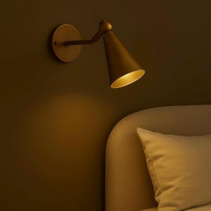 Brass Wall Sconce Light/Wall Light Fixture, Handmade Mid Century Modern Sconce Light, Cone Shape Light Fixture