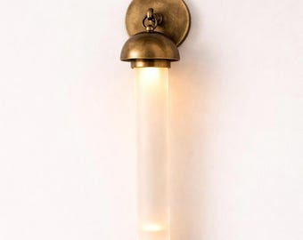Aged Brass Wall Sconce Light, Luxury Wall Lamp, Handcrafted Bedside Lamp, Hallway Light Sconce