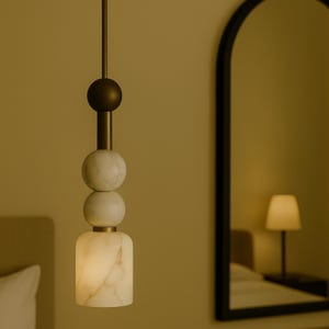 Alabaster Chandelier Lighting, Gemstone Pendant Light, Modern Brass Ceiling Lamp, Light Pendant, Bedside Ceiling Light Fixture