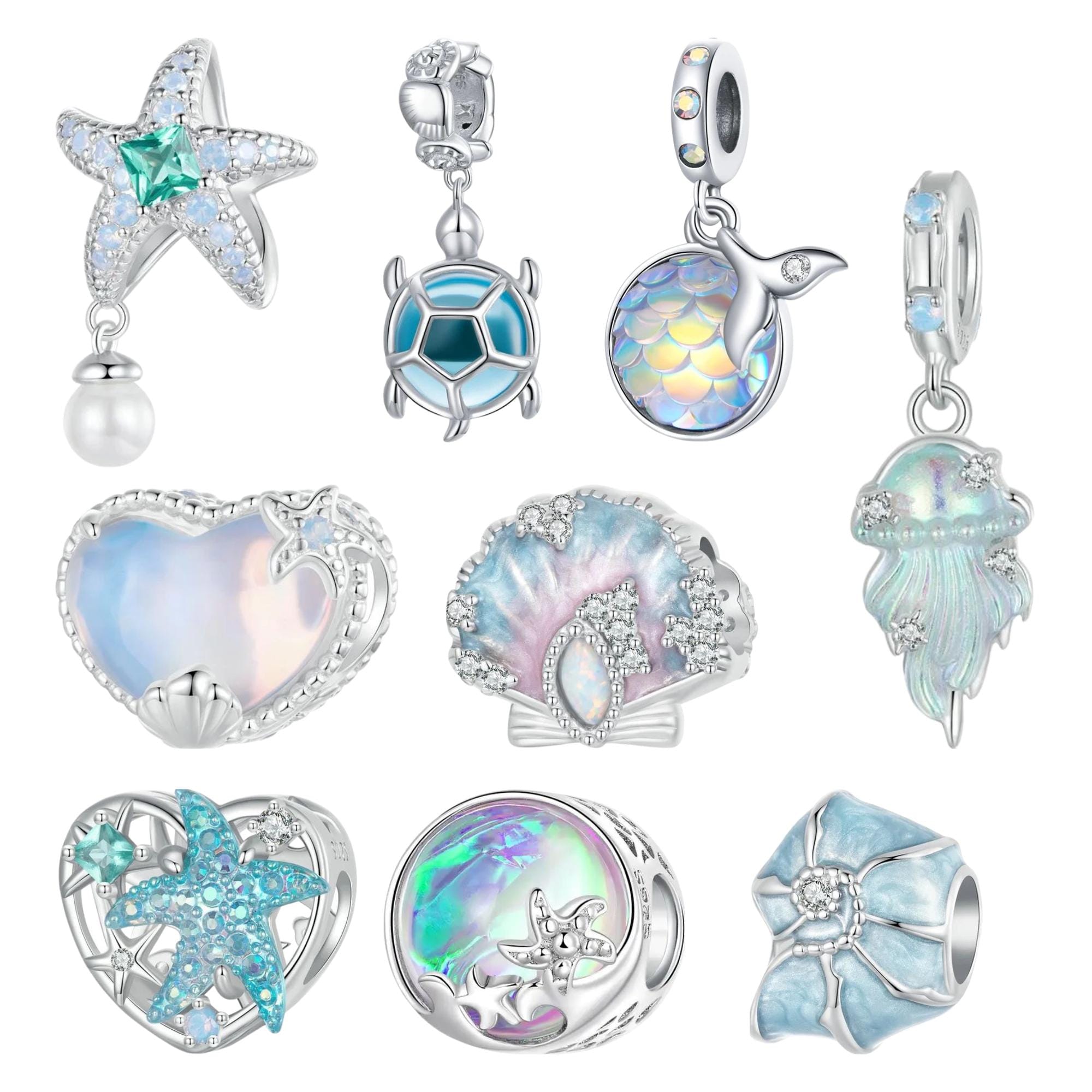 Under The Sea Collection III Charms - Sterling Silver Compatible with Charm Pendant Bracelet Necklace