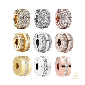 Collection I Charms and Clips - Sterling Silver Gold, and Rose Gold Plated Compatible with Charm Pendant Bracelet Necklace
