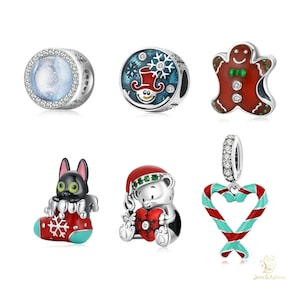 Christmas Collection Charms – Festive 925 Sterling Silver Holiday Beads for Pandora Bracelets