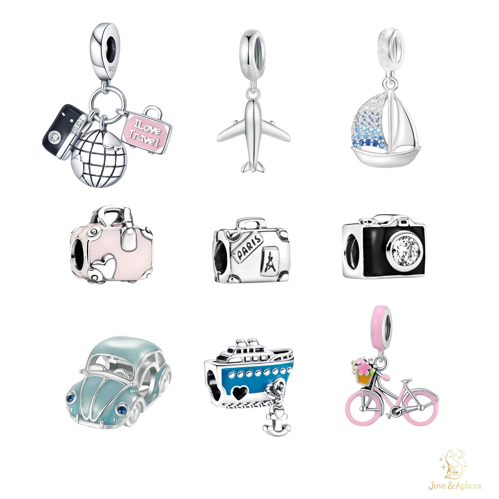 Travel Collection II Charms - Sterling Silver Charms Compatible with Charm Pendant Bracelet Necklace