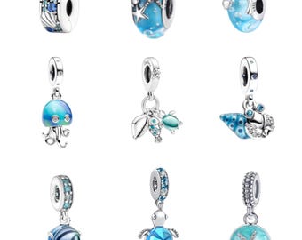 Under The Sea Collection I Charms - Sterling Silver Compatible with Charm Pendant Bracelet Necklace
