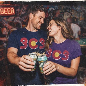 303 Colorado Flag Tee, T-Shirt | Denver Area Code, State Flag Design