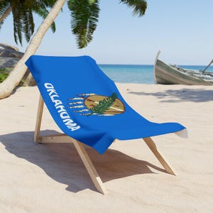 Oklahoma State Flag Beach Towel | Native Shield Design image 4