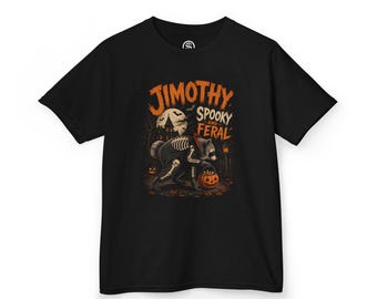Jimothy Raccoon Spooky Feral Skeleton Kids Tee | Halloween Pumpkin Trick-or-Treat