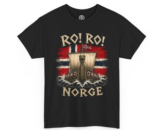Viking Longship Norge Tee | Ro! Ro! Scandinavian Norse Design