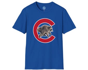 Chicago Jimothy Raccoon T-Shirt | Vintage Red C Animal Logo Tee