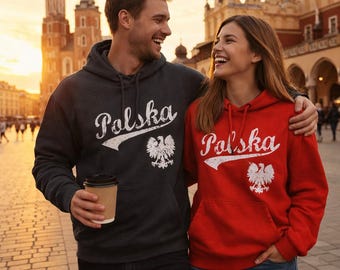 Polska Erbs Adler Drei-Panel Fleece Hoodie | Polnischer Stolz Polen Pullover