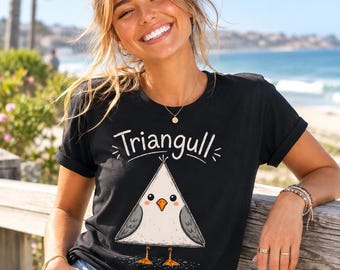 Triangull Cute Triangle Seagull T-Shirt | Funny Bird Pun Graphic Tee