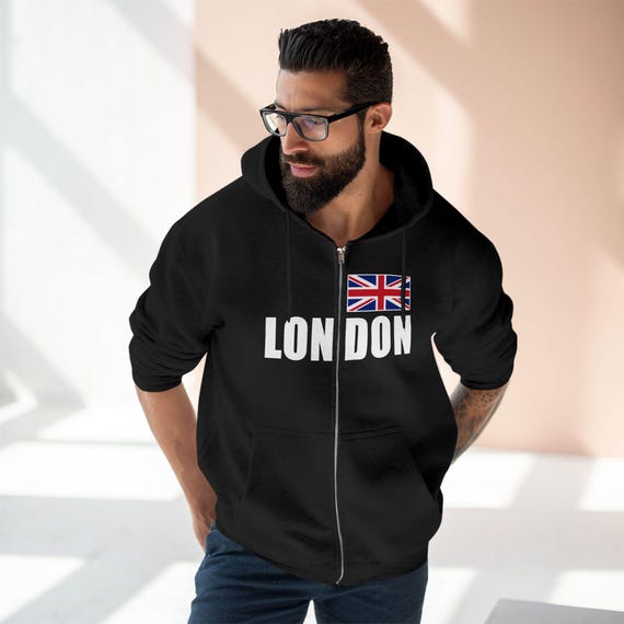 Union Jack Chest Flag Zip Hoodie | British Flag Zip-up Hooded Union Jack Chest Flag Zip Hoodie | British Flag Zip-up Hooded