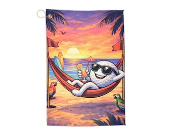Funny Golf Towels — Novelty Golf Ball Character Designs (I Came I Sliced I Drank)