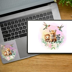 Sticker animal des bois PNG | Clipart renard, raton laveur et hérisson | Animaux de la forêt à imprimer | Téléchargement numérique transparent 600 ppp