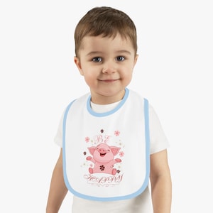 かわいいベビービブ - 愛らしい豚のデザイン、ベビーシャワーギフト、幼児用授乳アクセサリー、幸せになる名言、保育園の装飾