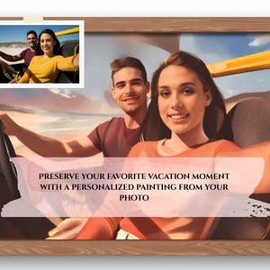 Pintura estilo acuarela de tu foto de viaje favorita - Retrato de vacaciones personalizado - Recuerdos felices