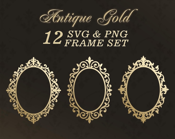 Antique Oval Gold Frames Clipart Collection With Free Commercial ...