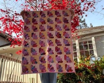 Floral Fans Quilt -- Handmade Lap Quilt