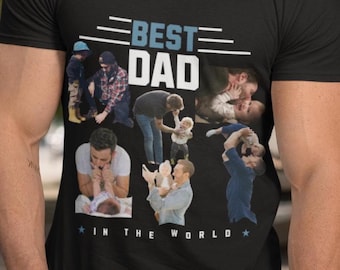 Personalized Fathers Day Gift, Custom Best dad in the world Shirt with photo, Husband Shirt, Gift for Dad, Gift from kids, Dad photo Shirt
