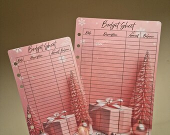 Laminated Budget Sheets, OCCASION/SEASONAL THEMED A5 and A6 available