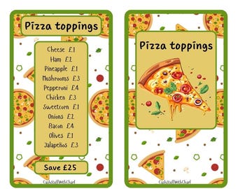 Eating Out/Takeaway Themed Saving Challenge Trackers