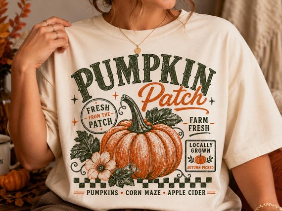 Retro Pumpkin Patch Png, Trendy Fall Sublimation Design, Vintage Autumn Shirt Design, Distressed Fall Png, Farm Fresh Pumpkin Png
