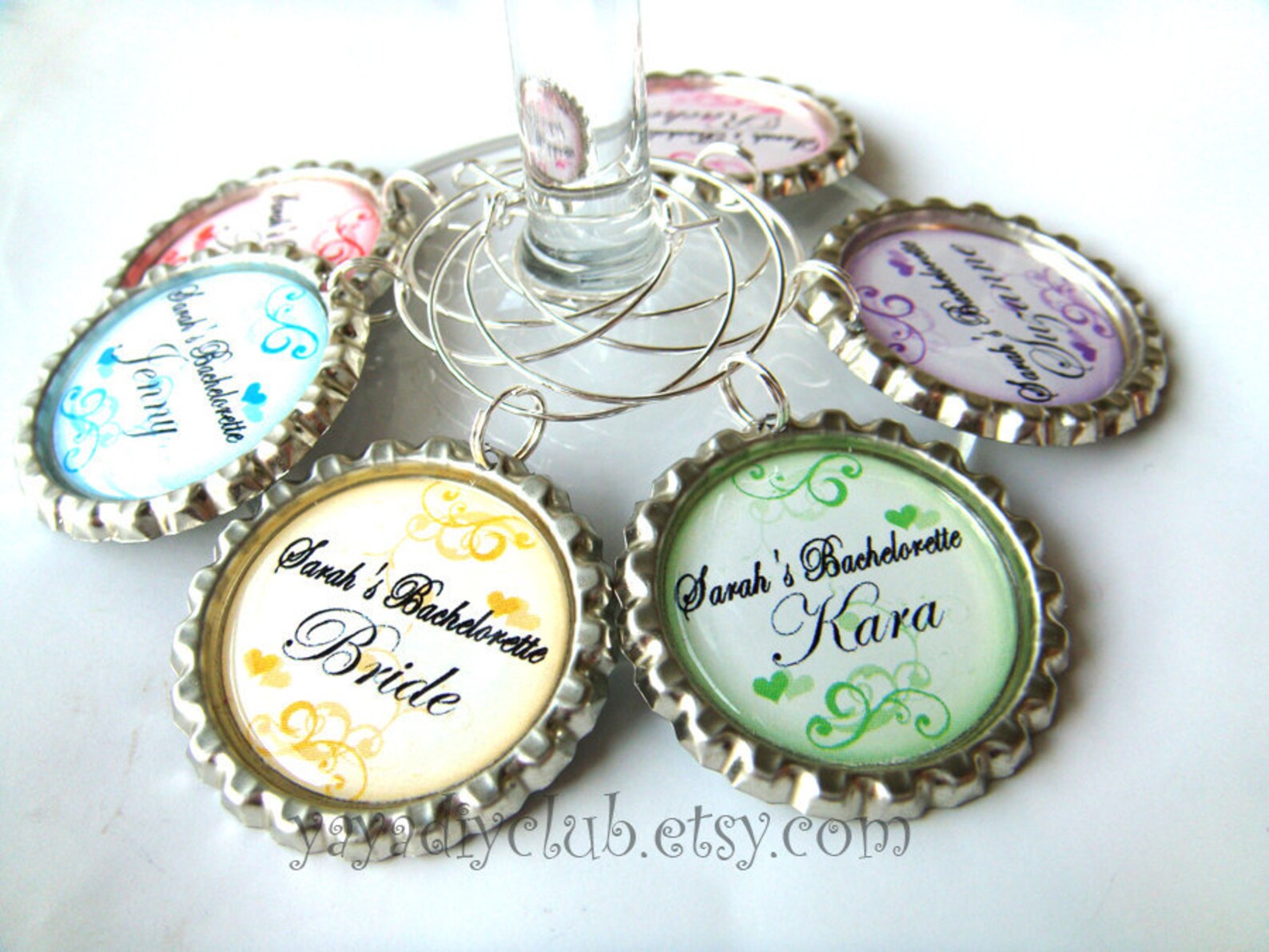 Custom Wine Charms Personalized Bridesmaid Gifts Etsy