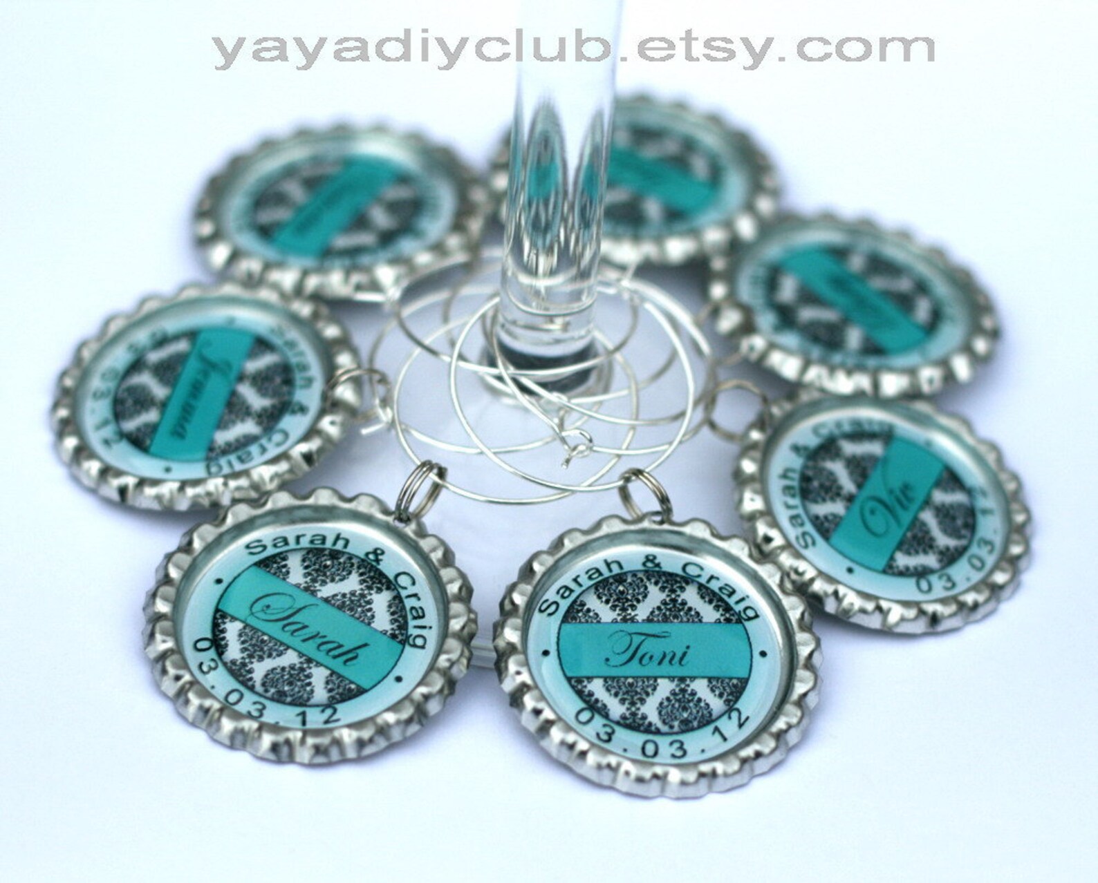 Custom Wine Charms Personalized Bridesmaid Gifts Etsy