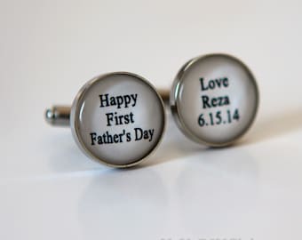 first father's day gift, first fathers day gift for husband, personalized fathers gifts, father's day gift, new dad gift, Custom Cuff Links