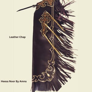Hand-tooled Leather Rodeo Chap | Custom Western Chaps | Fringe Bull ...