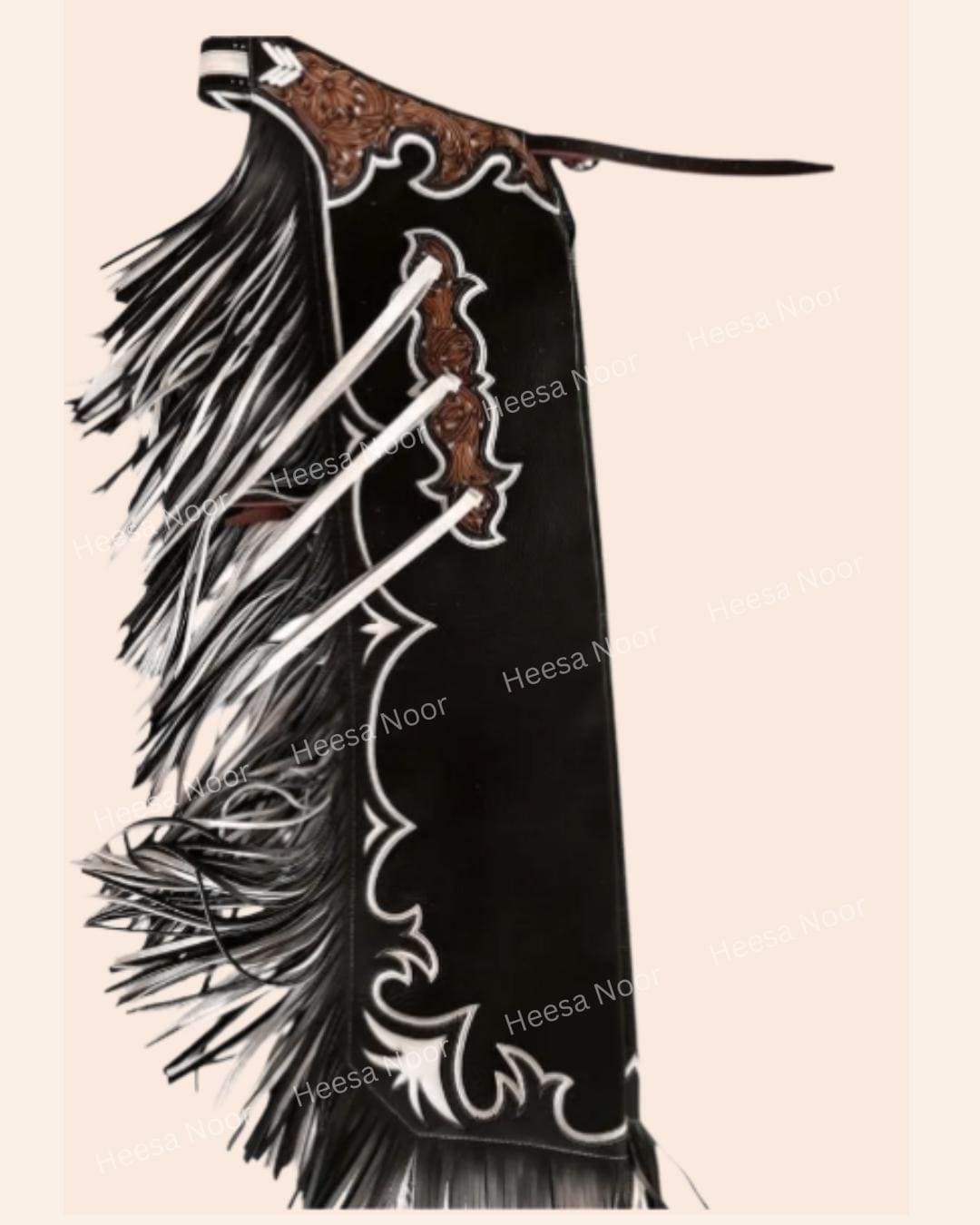 Hand-tooled Leather Rodeo Chaps Custom Bull Riding Western Chap Fringe ...