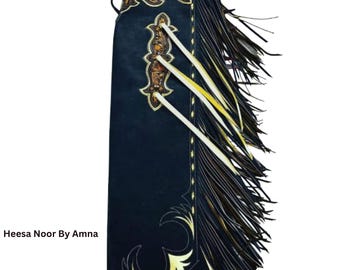 Hand-tooled Leather Rodeo Chaps | Custom Western Chaps | Fringe Bull ...
