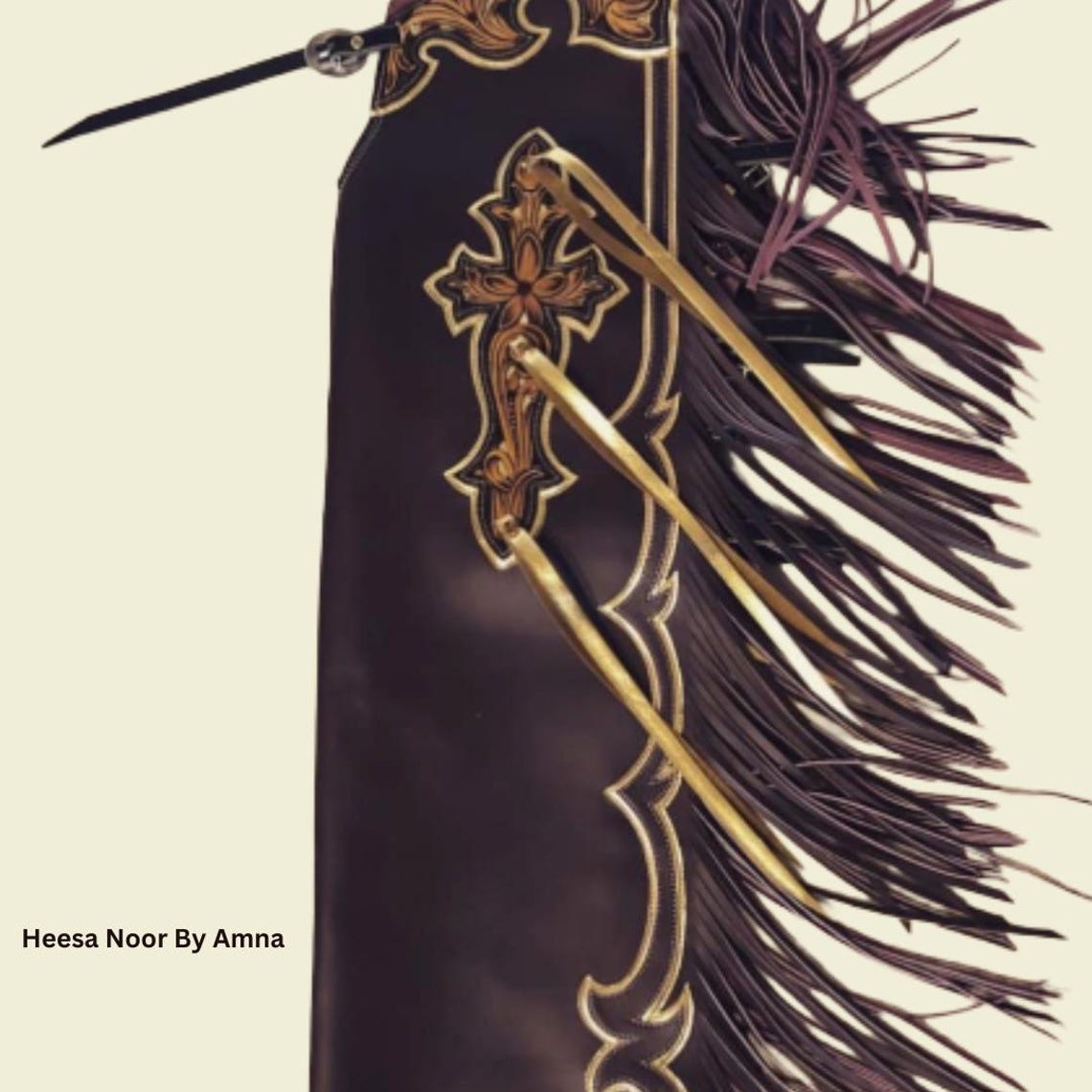 Hand-tooled Leather Rodeo Chap | Custom Western Chaps | Fringe Bull ...