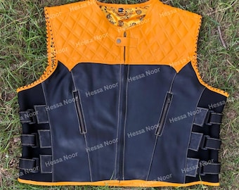Chaleco de moto Chalecos de motociclista de cuero nacidos para motociclistas Cuero de vaca real Montar en motocicleta Harley Davidson