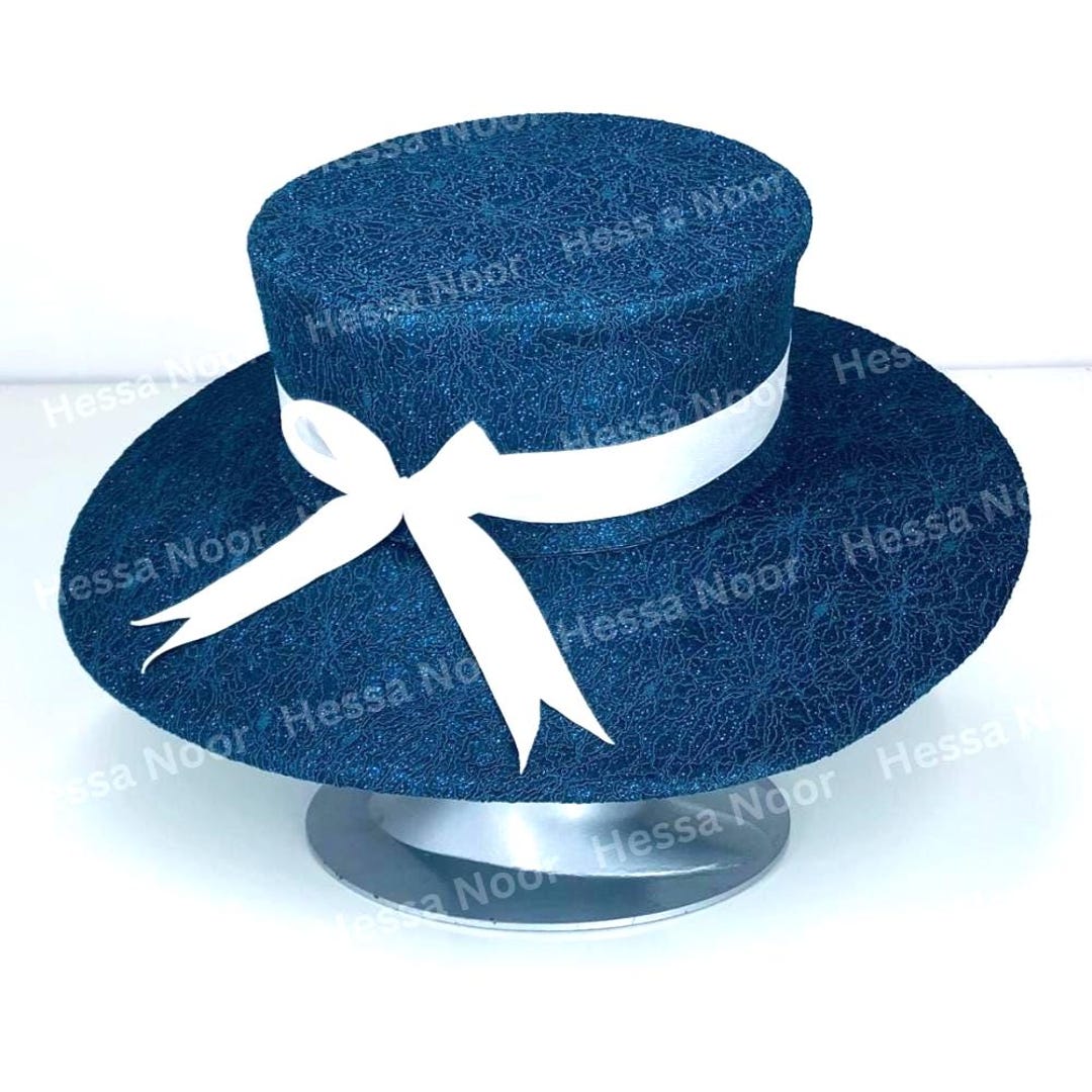 melania-trump-inspired-top-hat-navy-blue-black-steely-fashion