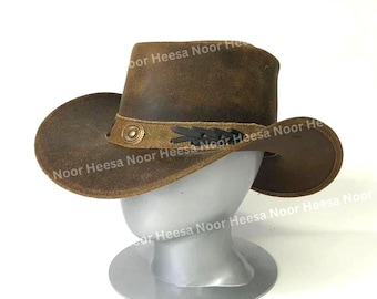 Personalized Leather Cowboy Hat Cattleman Hats Handcrafted Western