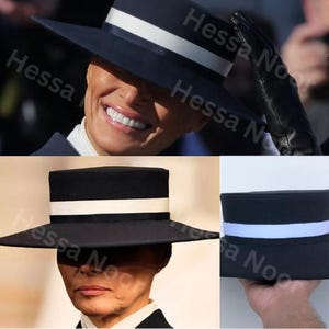 Melania Trump's Steely Fashion Amerikaans design handgemaakte hoge hoed Elegant cadeau voor hem en haar Vintage hoed voor bruiloften Formele evenementen Verzamelaars