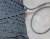 20 yards light denim blue Spaghetti Strap Tube tubular hollow poly ties non Stretch Cord cording string 1 4 quot wide