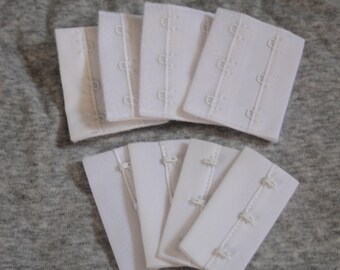 3 yds Hook and Eye Cotton Tape White Nickle #2