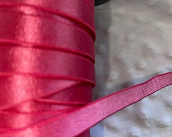 10 yards Light Berry flat shiny lingerie satin bra strap elastic 1/2" wide