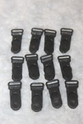 Set of 12 pair (24 pieces) BLACK soft plastic garter grips sewing supplies 1/2" opening for lingerie supplies