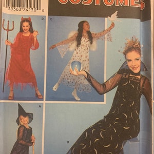UNCUT Simplicity 9310  Devil, Angel, Wizard And Witch Halloween sewing Costume Girls size 7-14