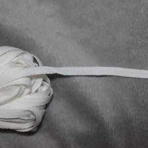 20 yards WHITE 1/4&quot; or Natural 3/16&quot; cotton twill tape wide Hospital Gown  ties