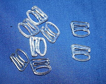 Lot 12 (1 dozen) clear plastic BATHING swim SUIT garter bra S Hook hooks 3/8" opening