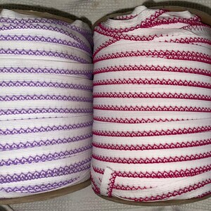 10 yards multicolor white lavender hot pink baby pink hearts edge sewing craft Picot Lingerie Stretch loop sewing Elastic 1/2" wide