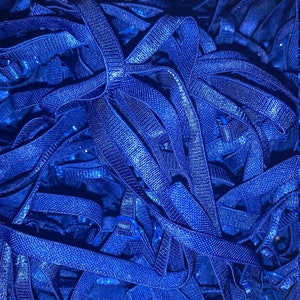 Lot 12 pair Bright COBALT Blue (24 pieces) sew in stretch spaghetti BRA STRAP straps mask  1/4&quot;