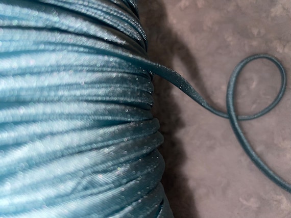 10 yards seafoam sage Green Bridal Spaghetti Strap Tube string tubular hollow satin shiny satin look Stretch Cord Lace Up Tees 1/4" wide