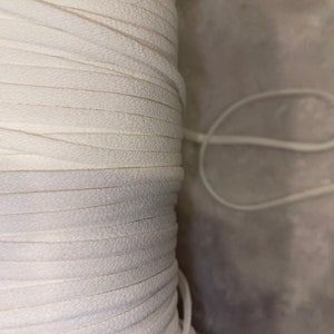 10 yards Cream ivory Spaghetti Strap Tube tubular hollow non Stretch crepe fabric Cord cording 1/4" wide